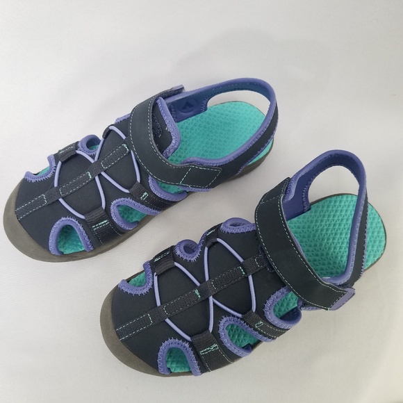 Air Walk Black/Purple Bump Toe Sandals Sz 3 - Picture 2 of 6